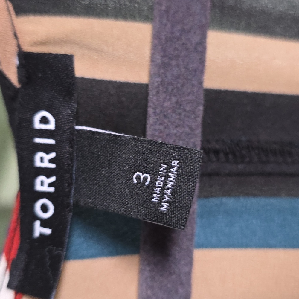 Torrid Multicolor Striped Long Sleeve Duster - Picture 3 of 4